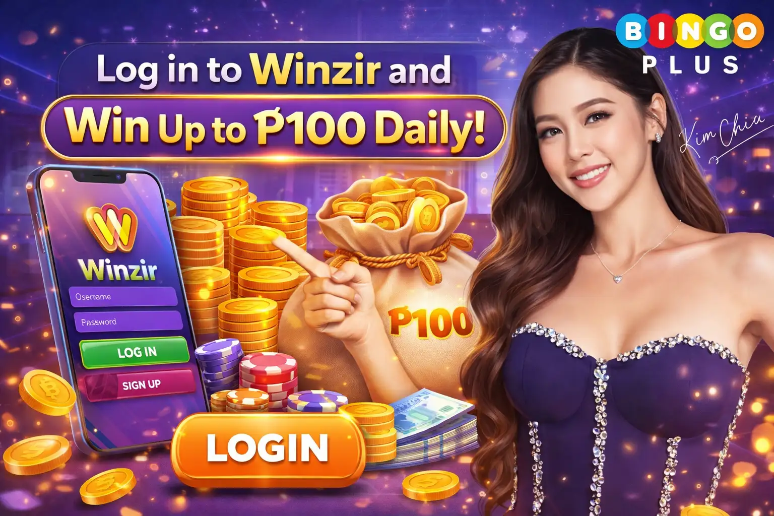 Log in to Winzir and Win Up to P100 Daily！
