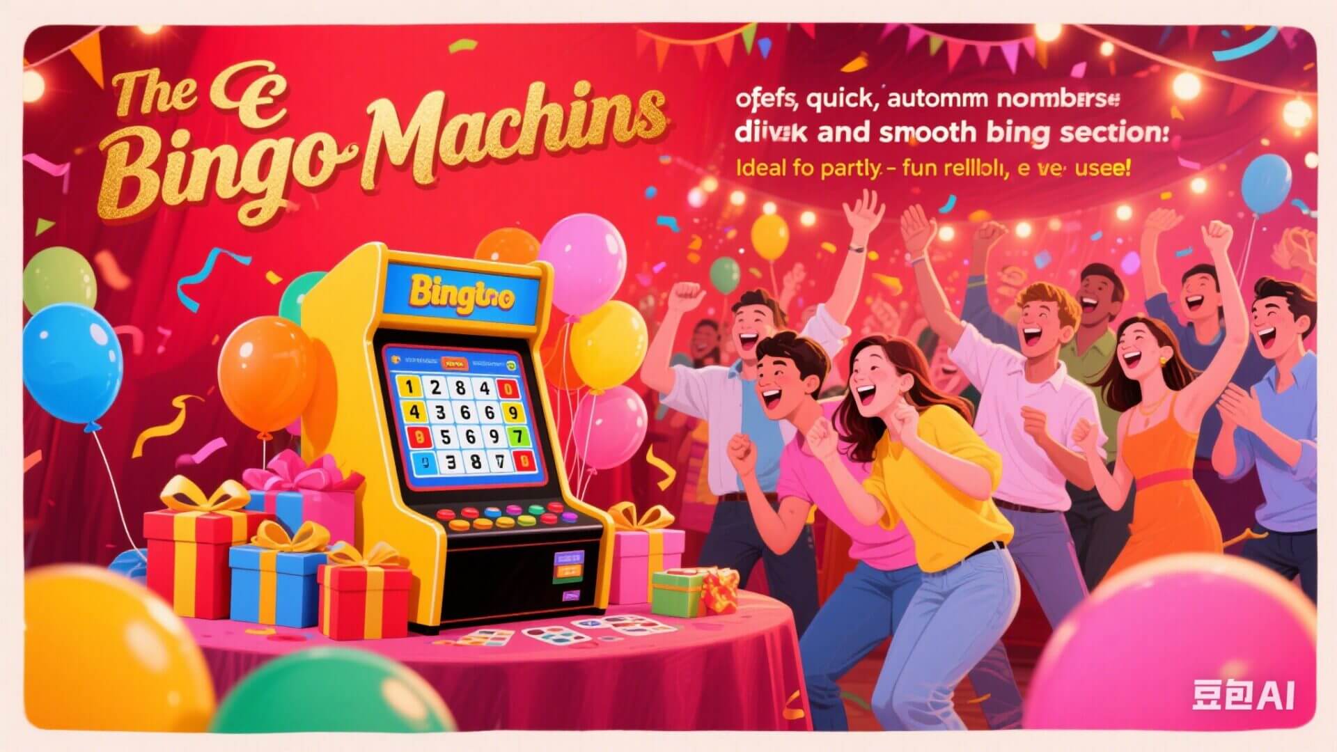 a group of people at a table with a machine