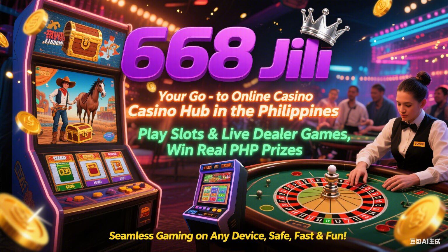a casino game with a roulette wheel and a couple of people