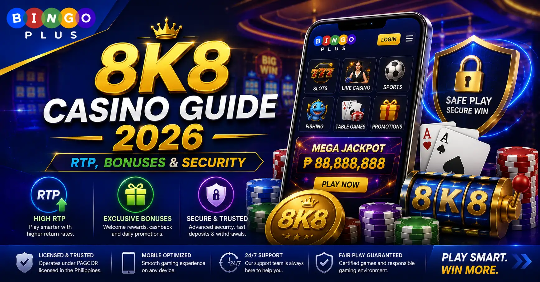 8K8 Casino Guide 2026 RTP, Bonuses & Security