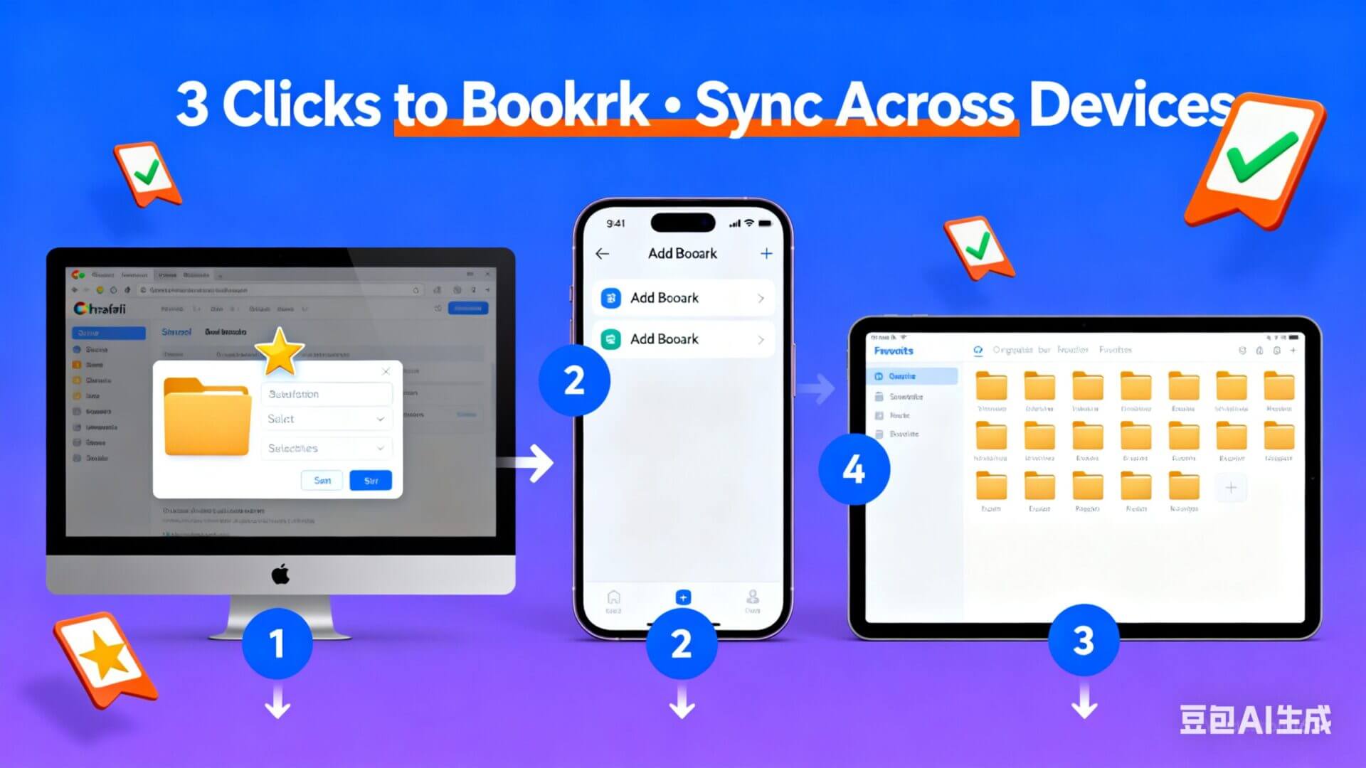 Three steps to bookmark across devices.