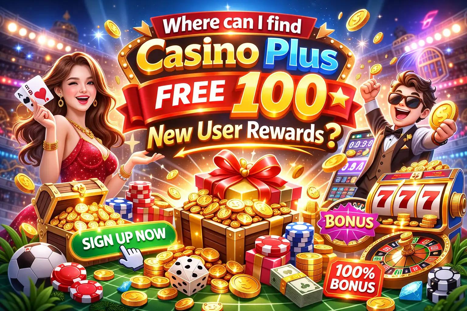 Where can I find casino plus free 100 new user rewards