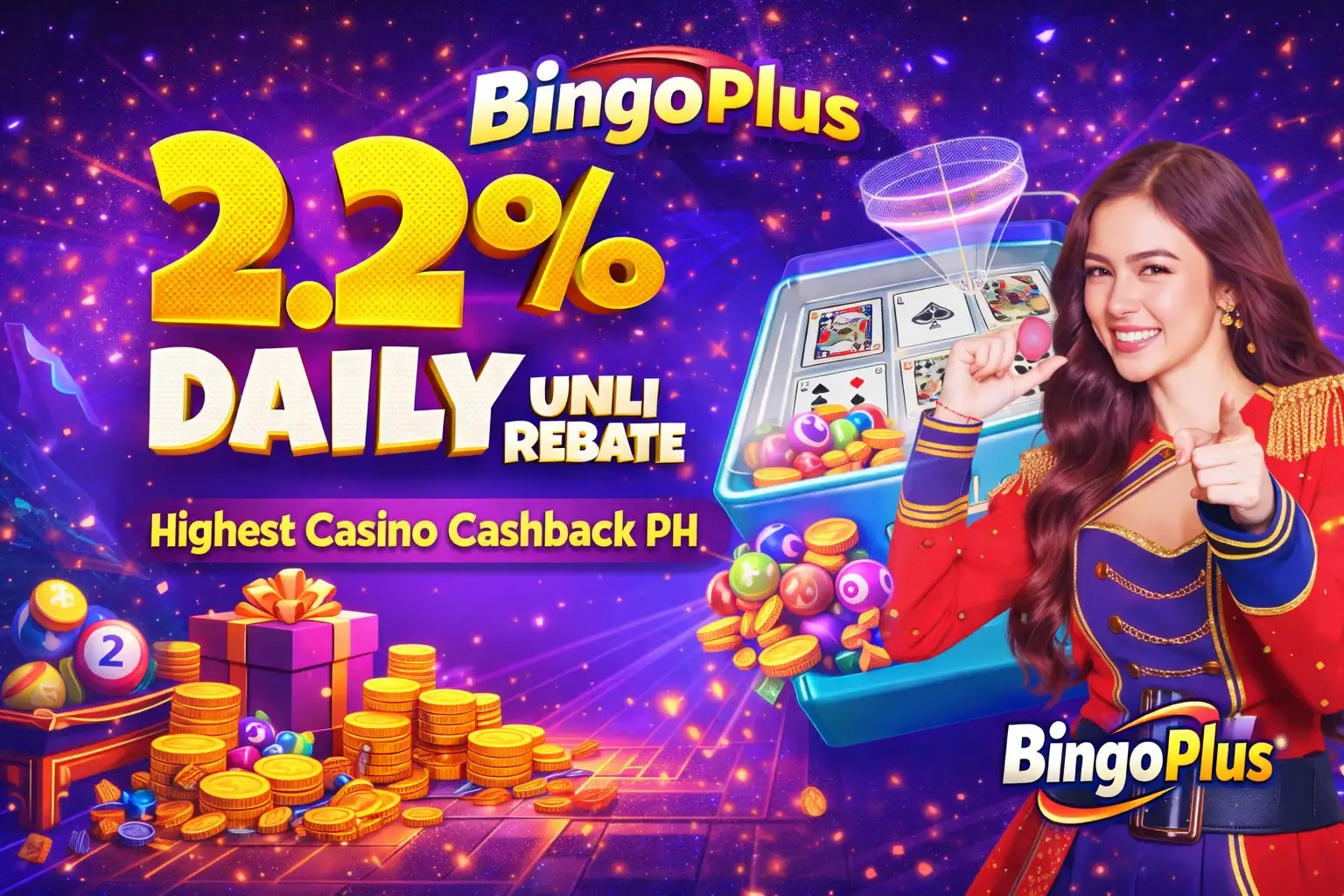 BingoPlus 2.2% Daily Rebate – Highest Casino Cashback PH