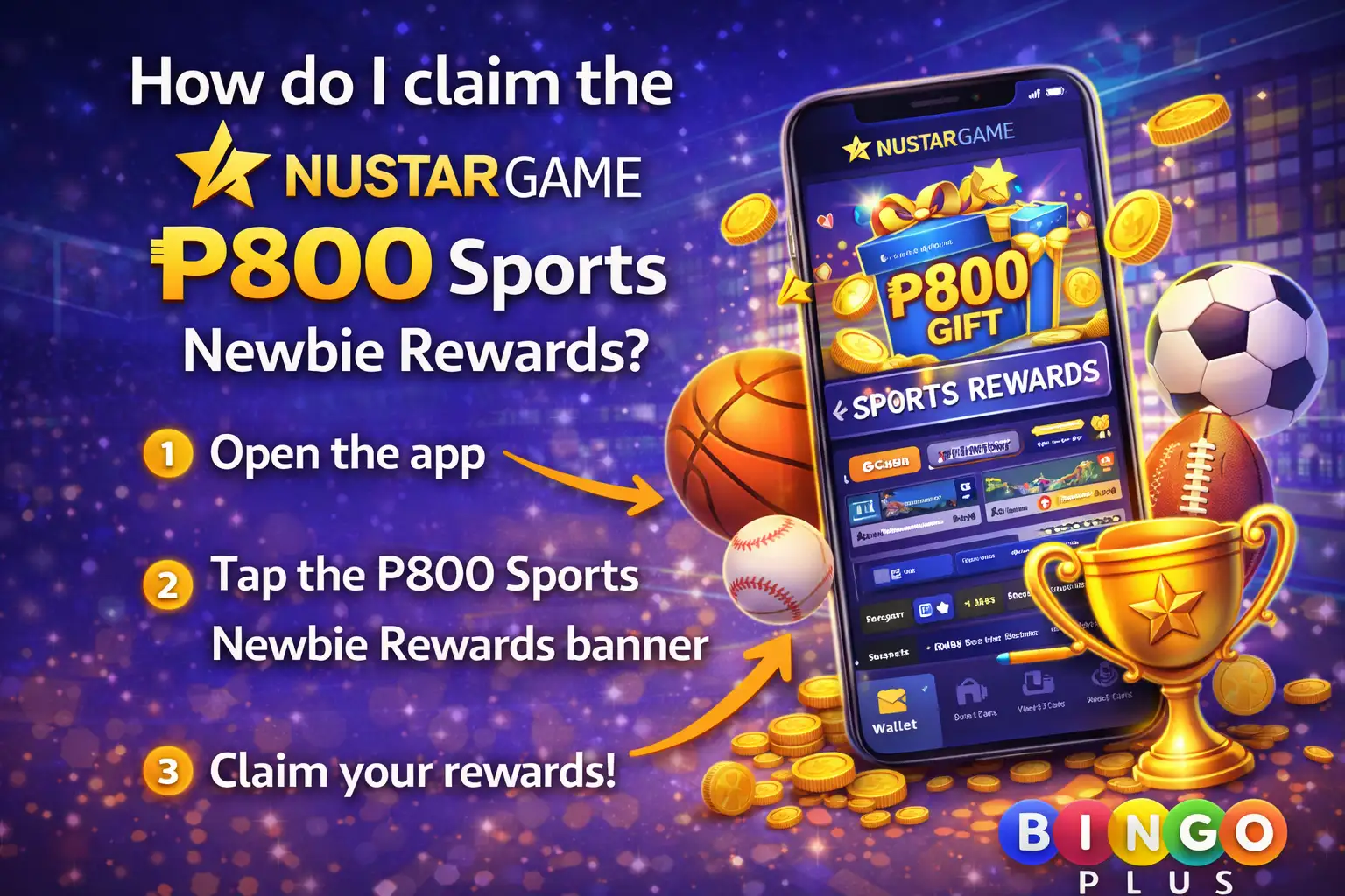 How do I claim the nustargame ₱800 Sports Newbie Rewards