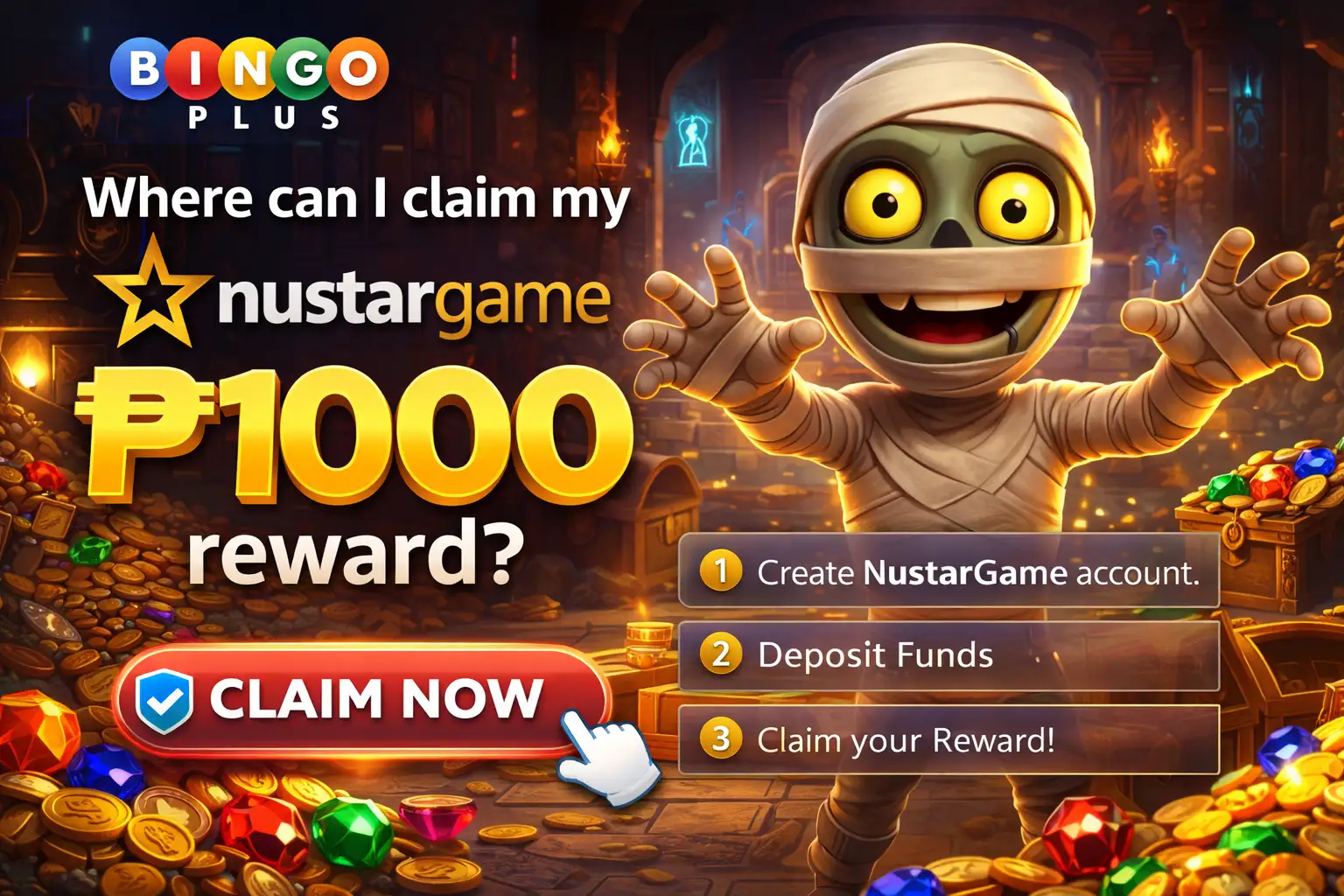 Where can I claim my nustargame ₱1000 reward