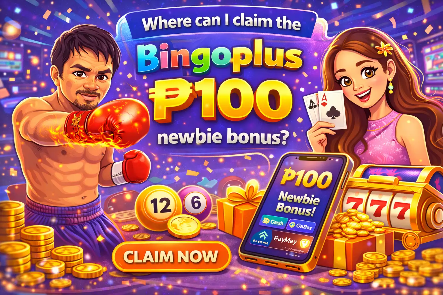 Where can I claim the bingoplus ₱100 newbie bonus