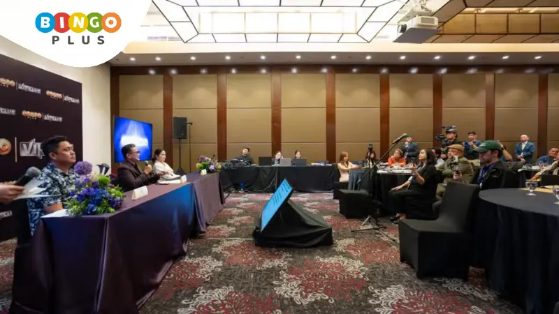 Wide view of the BingoPlus VIP Club New Code of Nobility media press conference in Manila.