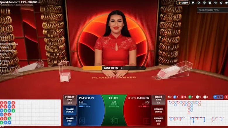 Speed Baccarat Live Casino | Play Online | BetWright
