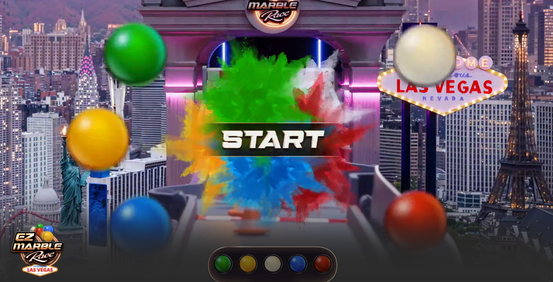 Marble Race Las Vegas 3 EZ Marble Race Las Vegas | Live Casino Game from Ezugi