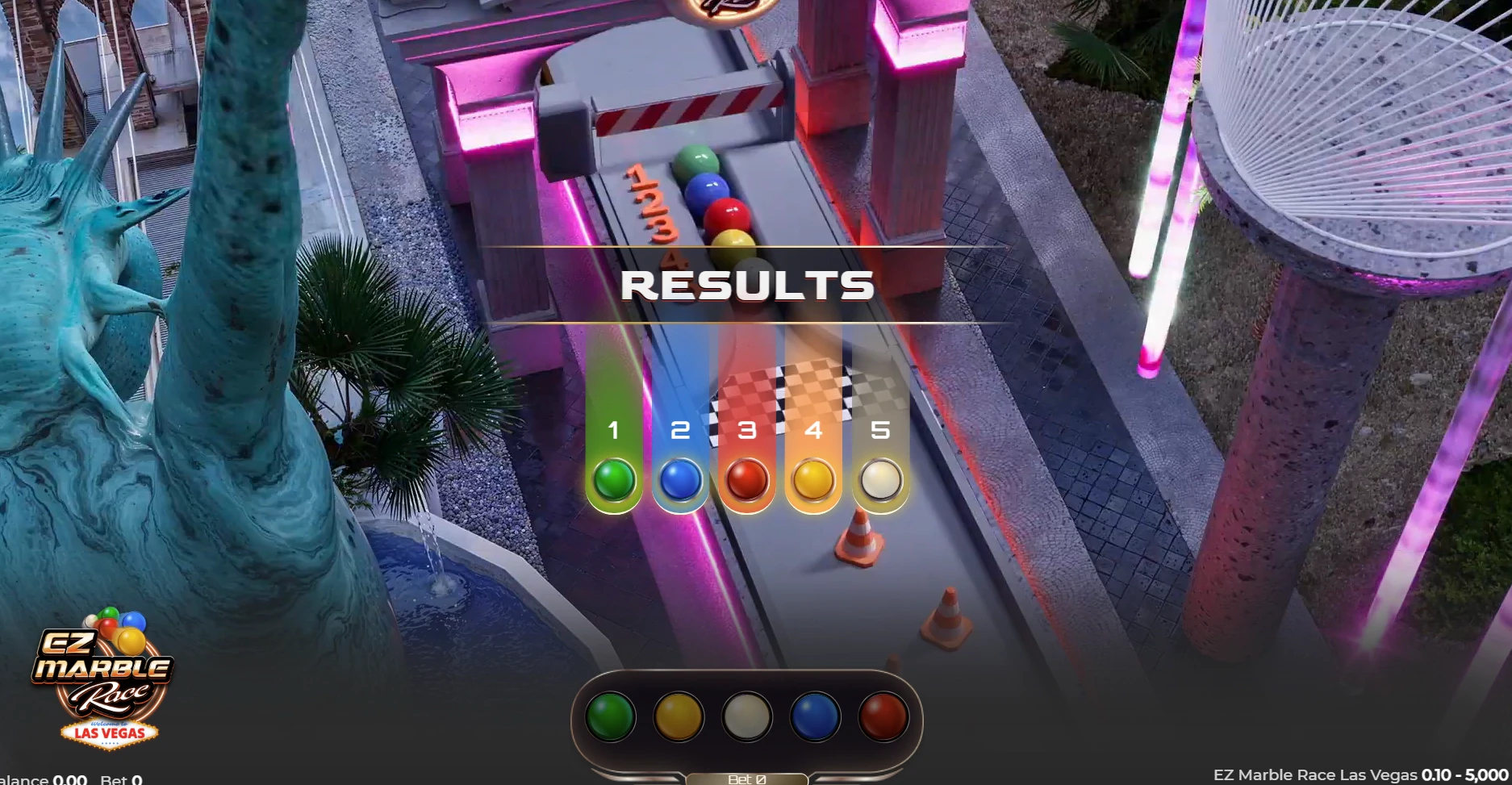 Marble Race Las Vegas 6 EZ Marble Race Las Vegas | Live Casino Game from Ezugi