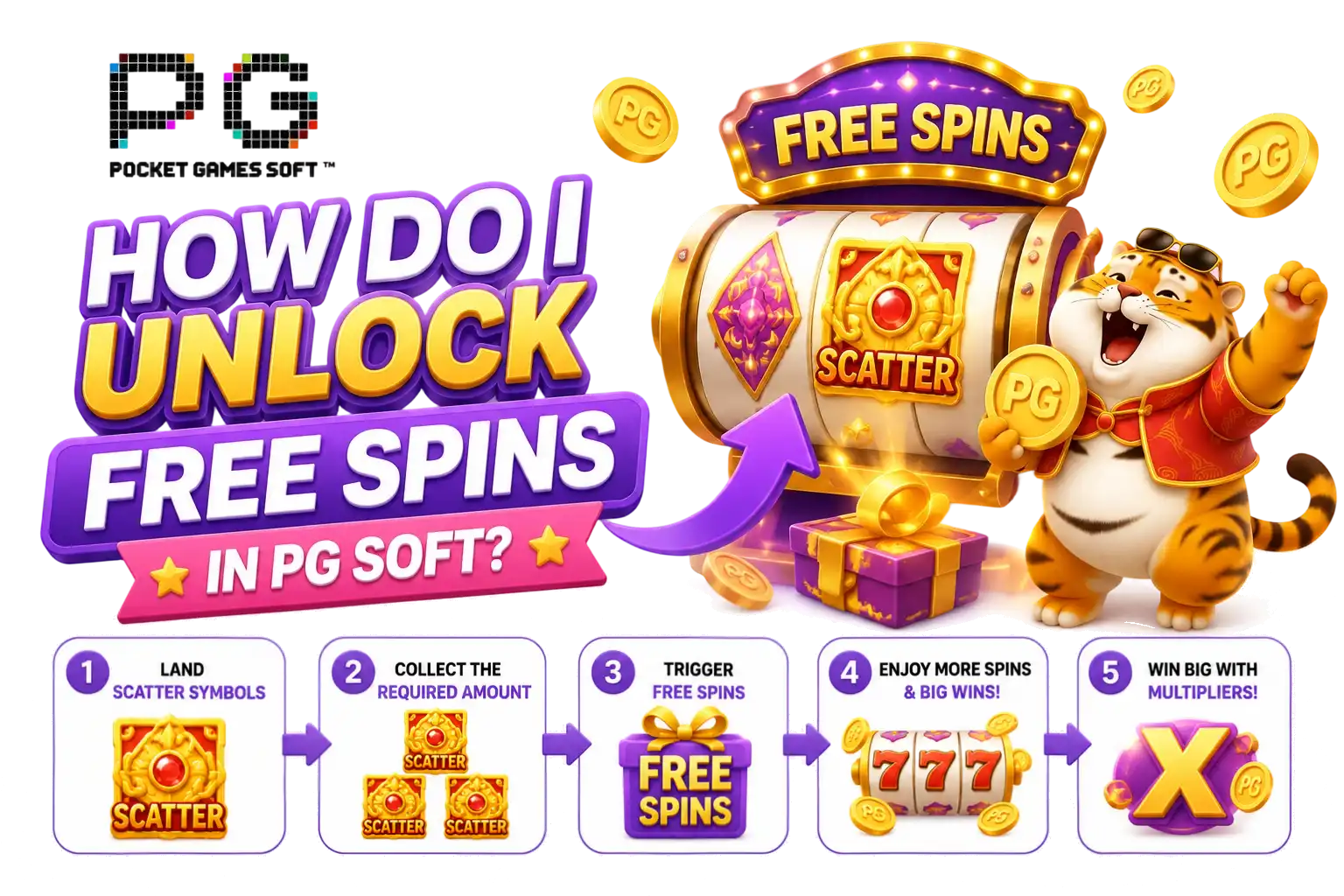 How do I unlock free spins in PG Soft
