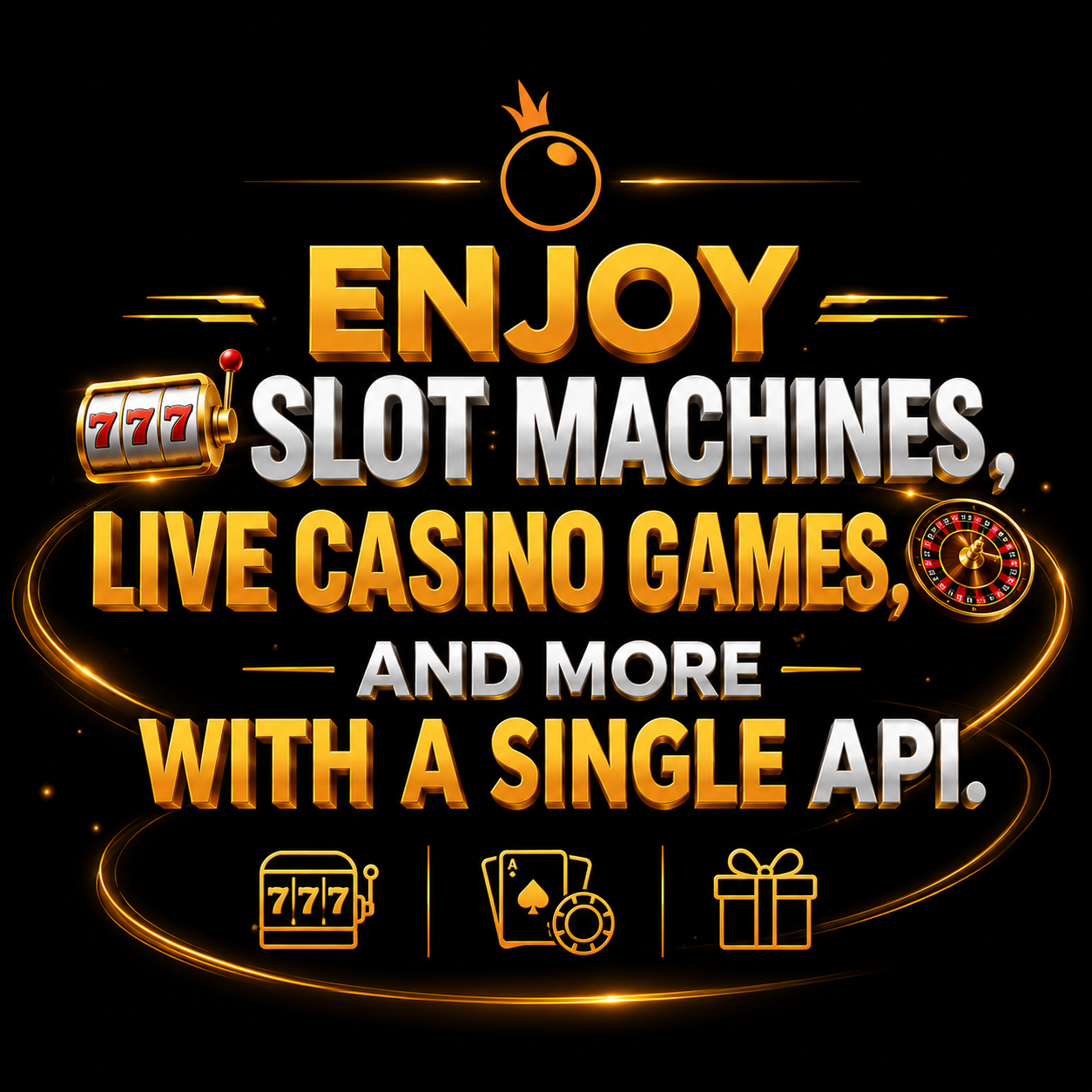 Enjoy slot machines, live casino games, and more with a single API.